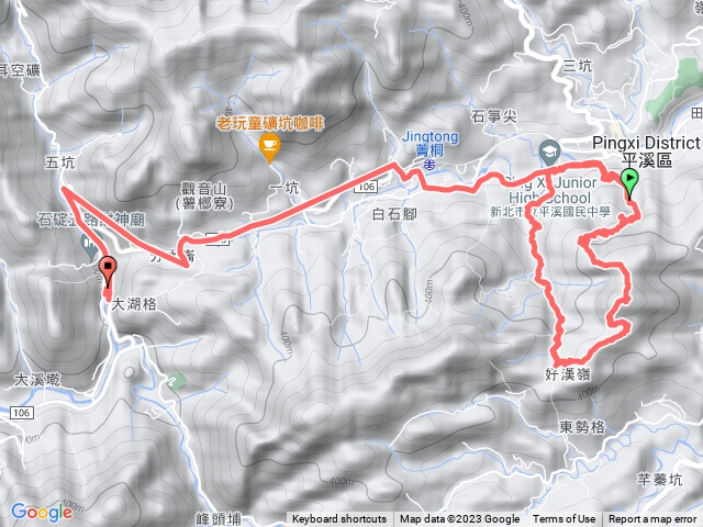 孝子山～慈母峰～中央尖山～臭頭山O型