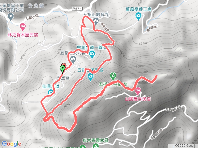 五指山連峰+一線天+橫向步道