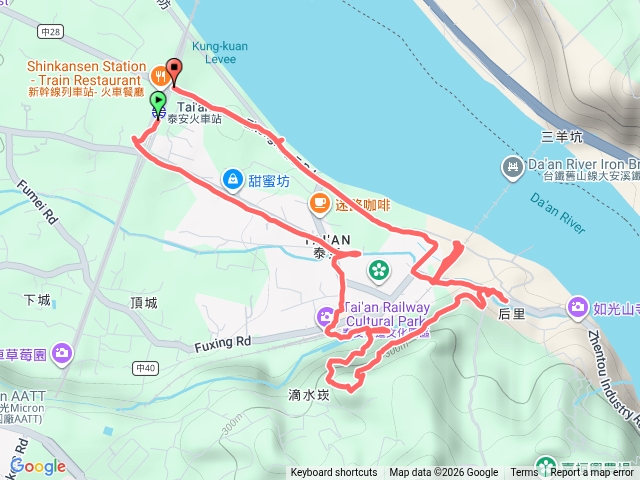 泰安鐵路園區、泰安登山步道O型