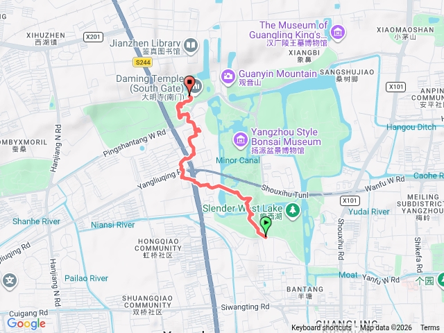 揚州瘦西湖南進北出