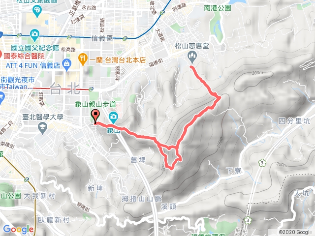 象山登山口到慈惠堂來回