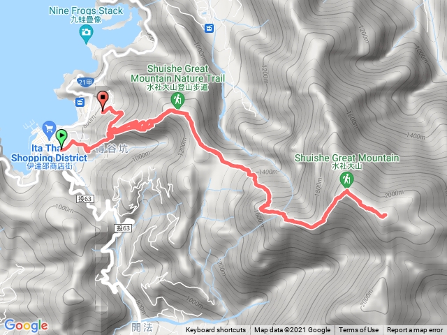 伊達邵登山口→卜吉山→水社大山→水社主峰(回程走青年活動中心登山口)