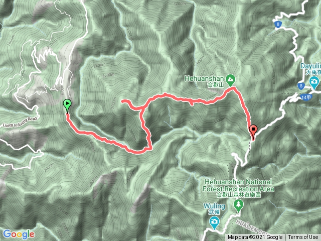 華岡上合歡西峰北峰