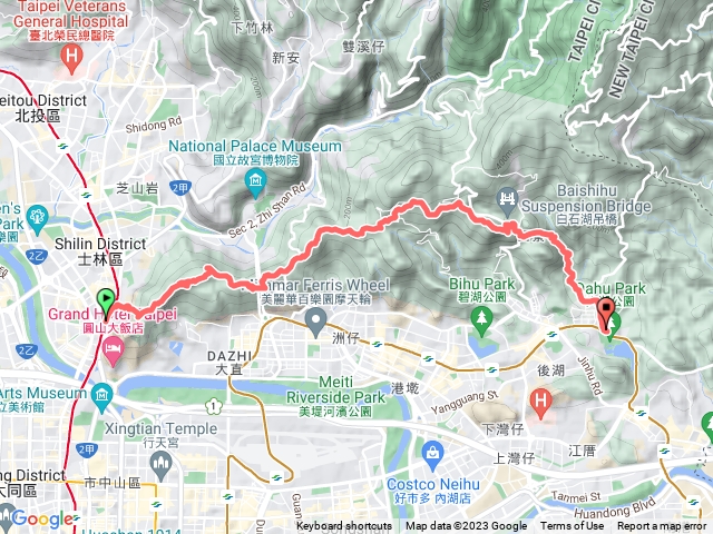 劍潭到大湖捷運站