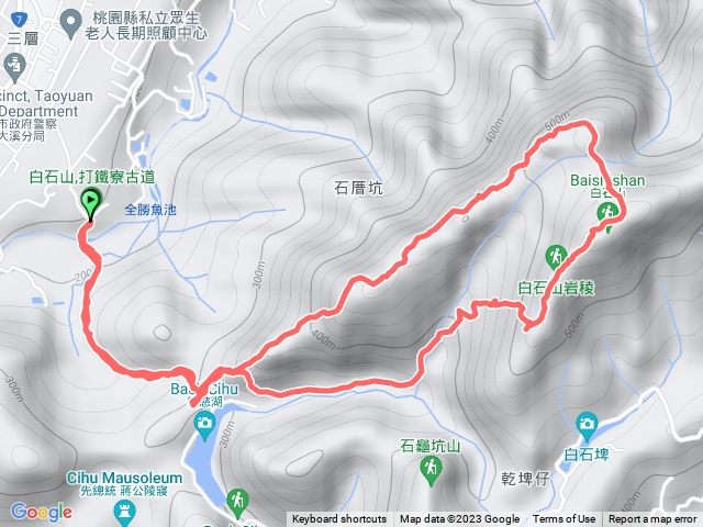 打鐵寮古道上白石山連走石厝坑山O型