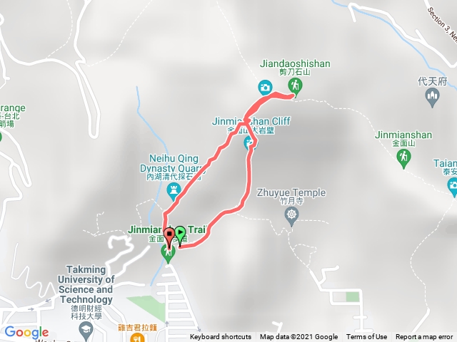 金面山大岩壁上採石場下拍照半小時