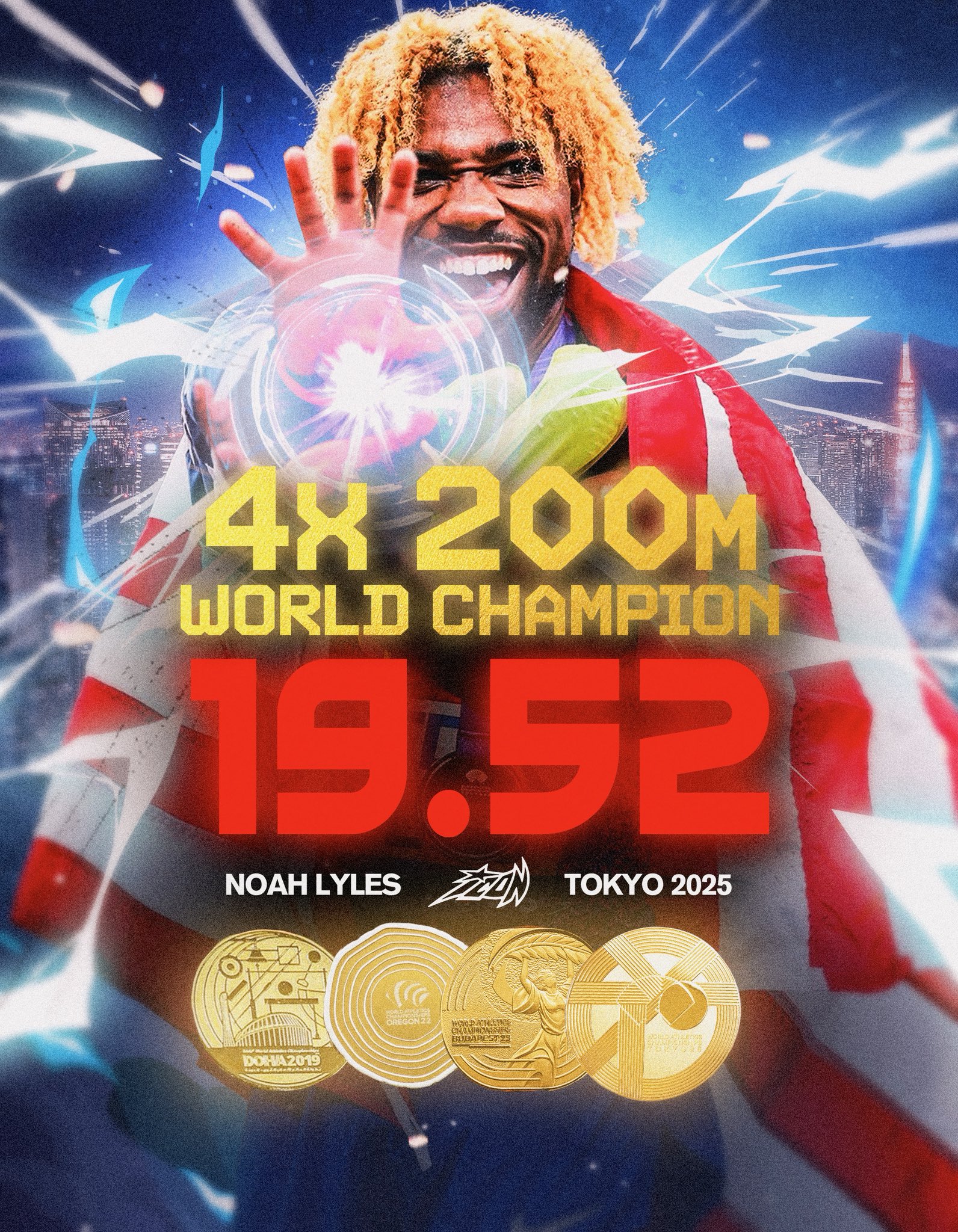 【世錦賽】Noah Lyles 連奪四屆 200m 金牌！放話要成為第一個五金男人