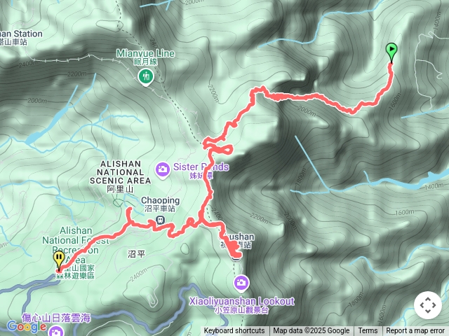 神阿縱走兼走對高岳車站祝山車站