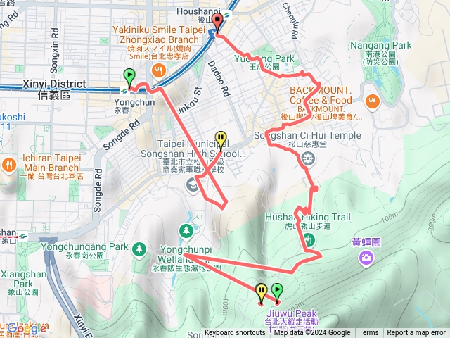 永春捷運站-虎山-後山埤捷運站預覽圖