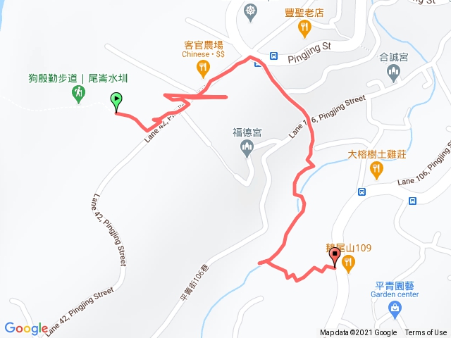 平菁街42巷到鵝尾新生漾彩水田