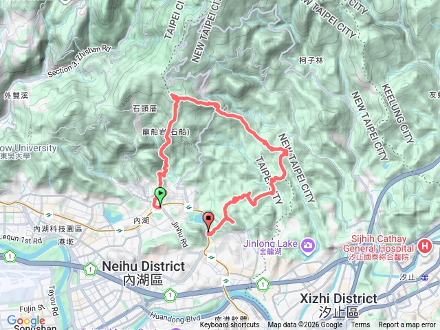 台北內湖郊區縱走行程：內湖郊山十連峰。預覽圖