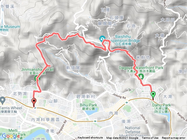 大溝溪、圓覺寺、忠勇山、金面山O型