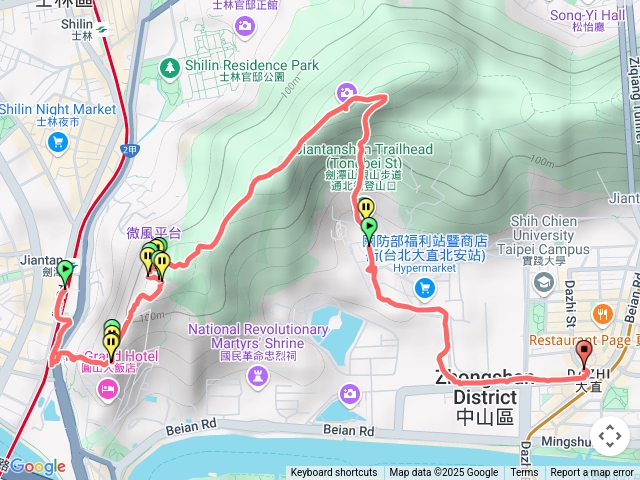 劍潭山（中山北路-捷運大直站）