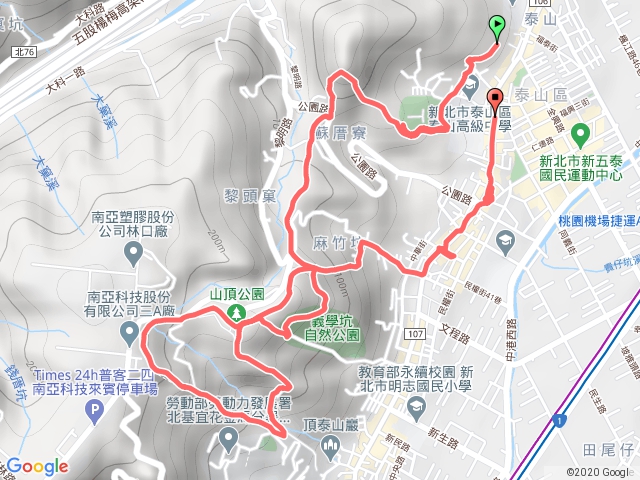 泰山泰山巖辭修公園尖凍山瓊仔湖土地公大崎o型頂步道