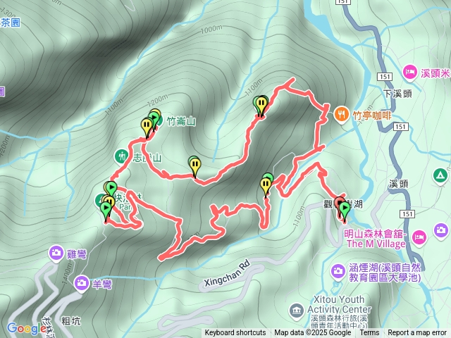 溪頭四秀-溪頭山、竹崙山、志騰山、快活林O型