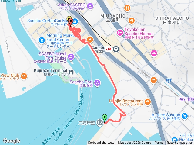 2026.08.26佐世保港到五番街軌跡