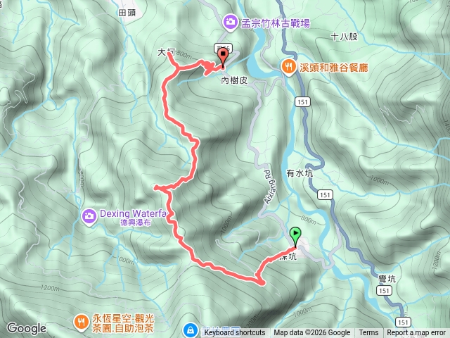 小半天七連峰-鶴山廟新坪頂步道-挑竹古道4號-大崙尾山-小板田山-小板田山主峰-西勢湖山-田頭山-大