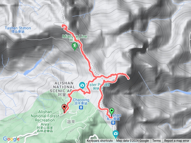 祝山觀日至對高岳三角點至大塔山-受鎮宮