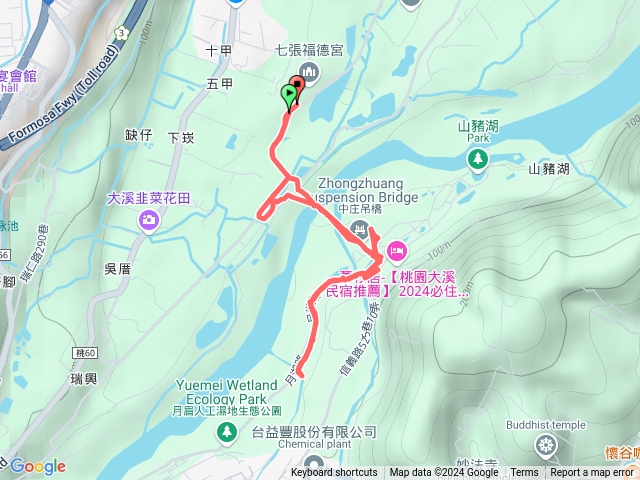 中庄調整池-中庄吊橋-山豬湖-月眉落羽松