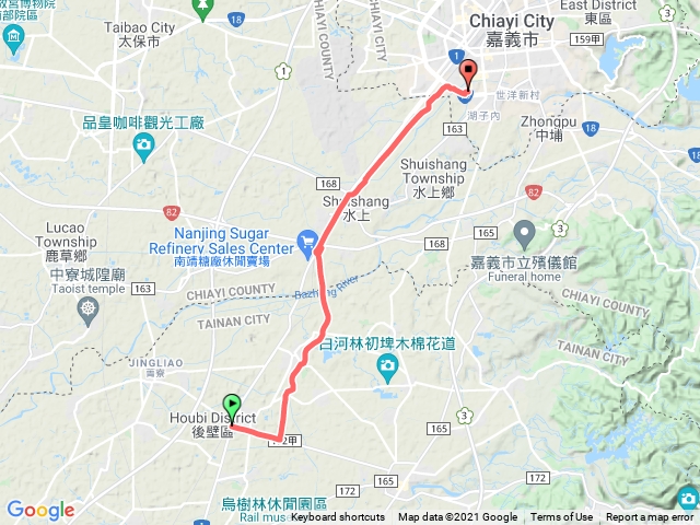 後壁火車站至嘉義騎跡