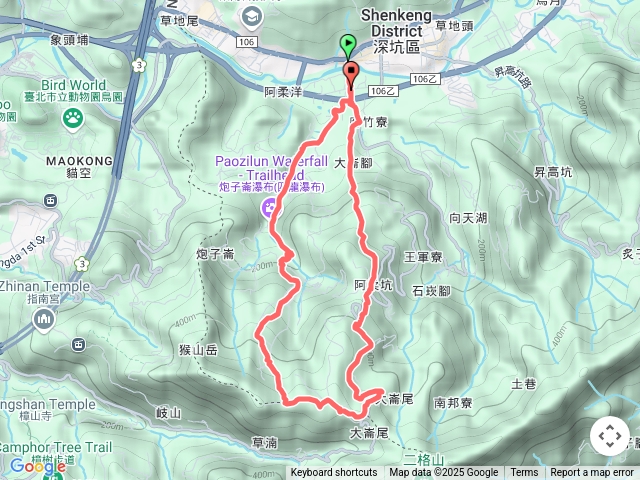 炮仔崙瀑布.茶山古道.阿柔洋山.大崎嶺步道.深坑老街O型