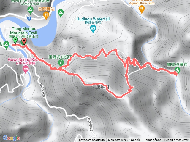 唐麻丹山（裡冷路線)->蝴蝶谷（O型）