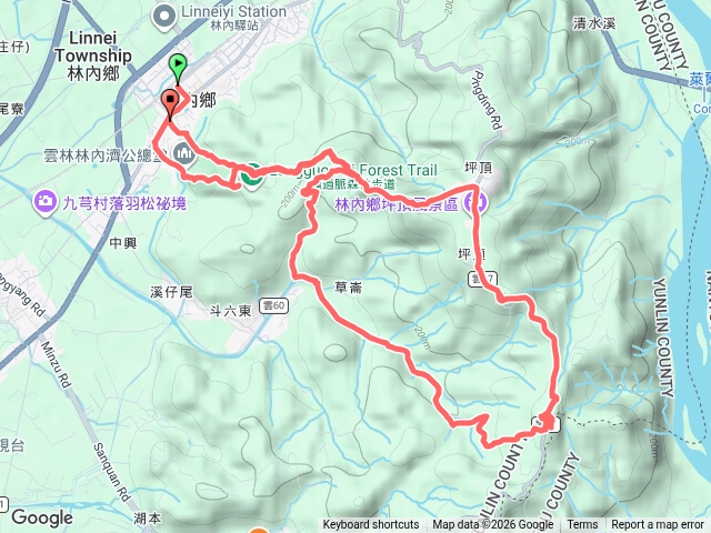 林內火車站-龍過脈步道-南林內山-觸口山-南觸口山-林內火車站 2026-10-07預覽圖