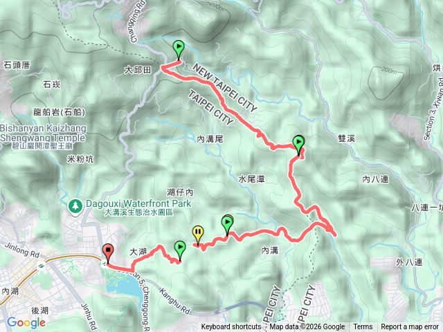 內湖大邱田東峰水尾潭山西北峰水尾潭山老鷲尖山內溝山翠湖明舉山大湖
