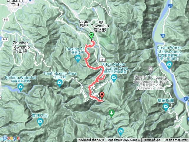 小半天7連峰+溪頭9連峰 （長源圳－竹崙山－龍鳳山）