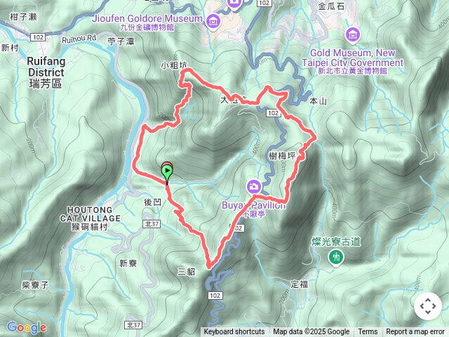 2025-05-24金字碑古道-探幽亭-三貂崙-不厭亭-牡丹山-草山戰備道-金仔山步道-保線道-小粗坑古道-九芎橋路O行走