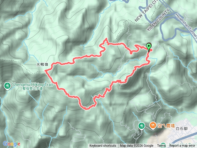 宜蘭 圓通寺-鴻子山東北峰-鵲子山-五峰旗山-840峰-後湖子山-水鴨崙-水鴨池-保線路 O形預覽圖