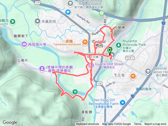 新竹關西頭排莊山、鳳凰木相框、松樹排/渡南雙古道與2026稻田彩繪 O 型環線預覽圖