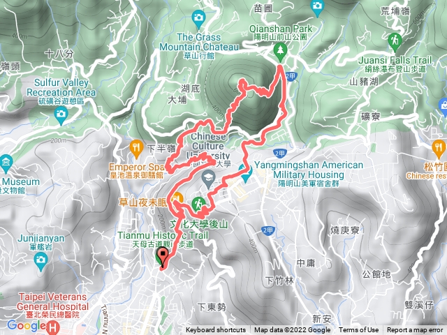 天母古道-翠峰-半嶺-紗帽山-磺溪小徑-文化O型