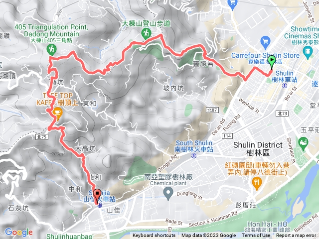 樹林大同山青龍嶺大凍山405山佳車站