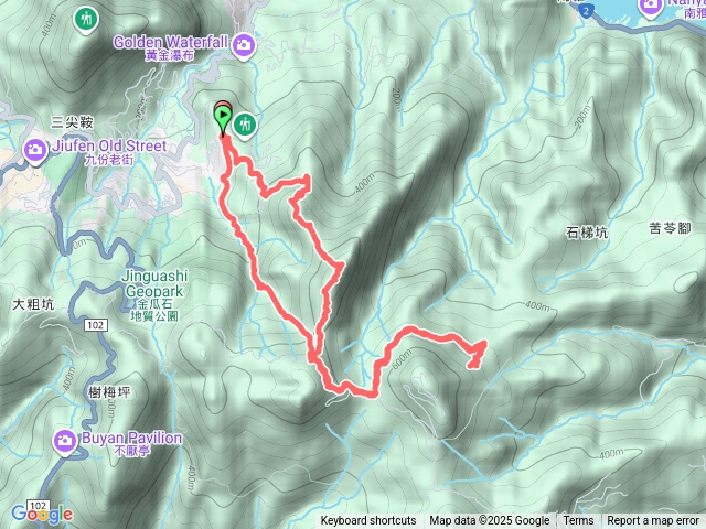 勸濟堂上金東坑古道--草山東北峰--上草山主峰路況實在不佳只能撤退--茶壺山--勸濟堂預覽圖