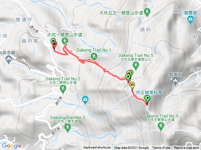 大坑一號步道➡五號步道➡黑松亭原路折返