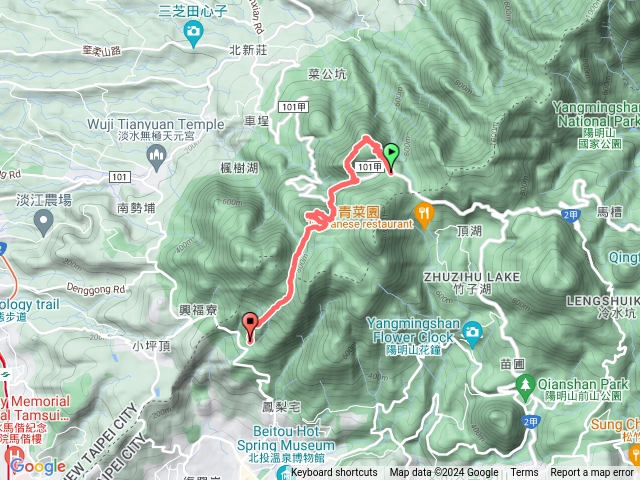 二子坪→蔡公坑山→百拉卡山→二子山東峰→二子山西峰→清天宮