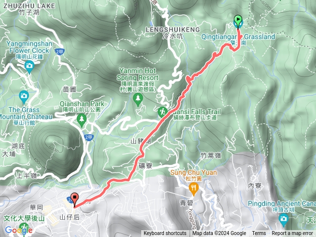 擎天崗至涓絲瀑布步道口