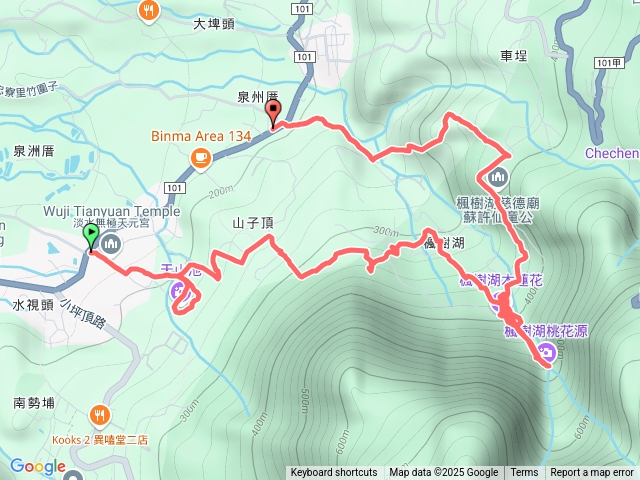 天元宮-楓樹湖(木蘭花)-跤頭趺崙步道