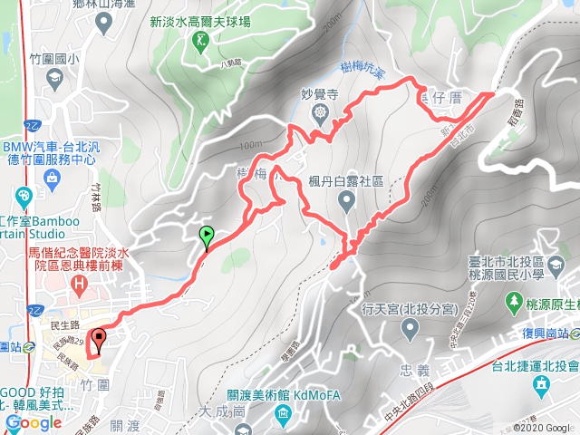 竹圍、忠義山、吳仔厝、妙覺寺、竹圍