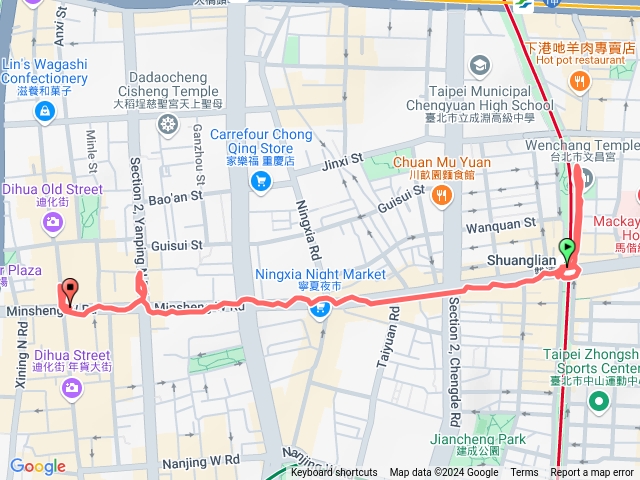 雙連捷運站➡️迪化街