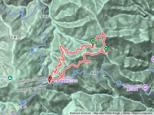 卯畢小完美谷縱走O型預覽圖