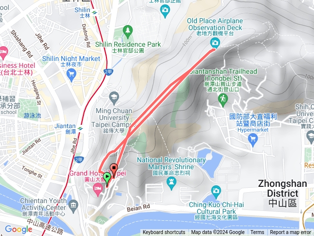 圓山劍潭山老地方來回