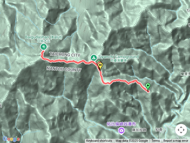 白姑大山登山口到三角點到4.1K營地
