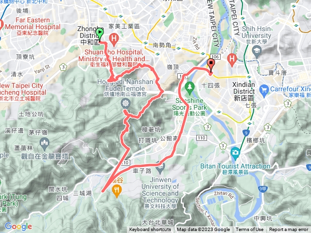 圓通寺、國旗嶺、南山福德宮（山路11K)、安坑捷運