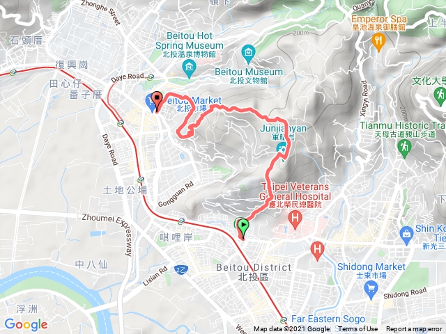 軍艦岩磺溪山丹鳳山北投市場