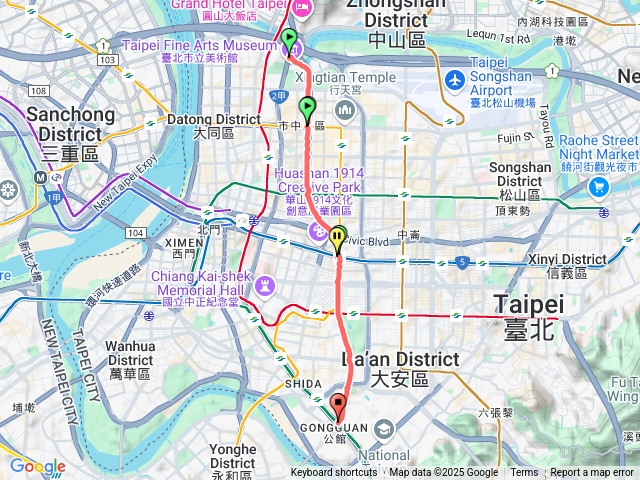 新生北路三段到新生南路三段