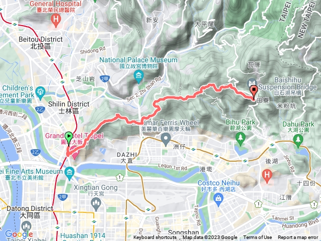 臺北大縱走第五段：捷運劍潭站至碧山巖