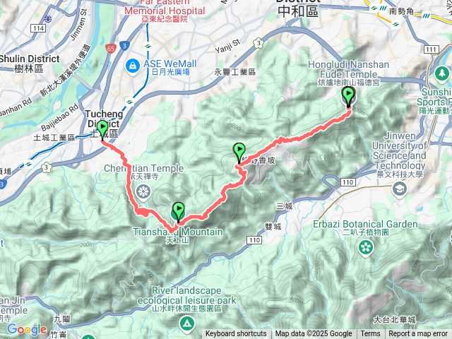 天上山南勢角山縱走預覽圖