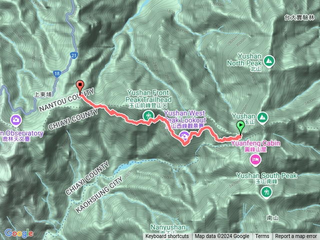 排雲山莊至登山口